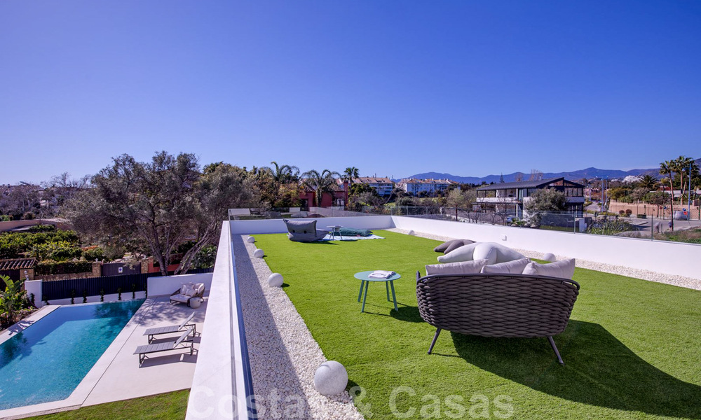 Modern designer villa for sale a short walk from the beach and beach clubs and within walking distance of the promenade and center of San Pedro, Marbella 38024