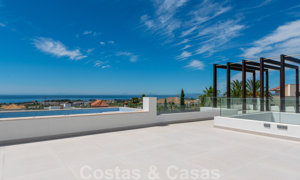 Ready to move in, new modern villa for sale with sea views from all levels in a five star golf resort in Marbella - Benahavis 35751