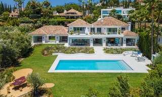 Very spacious luxury villa for sale in a Mediterranean style with a contemporary design interior in the Golf Valley of Nueva Andalucia, Marbella 36521 