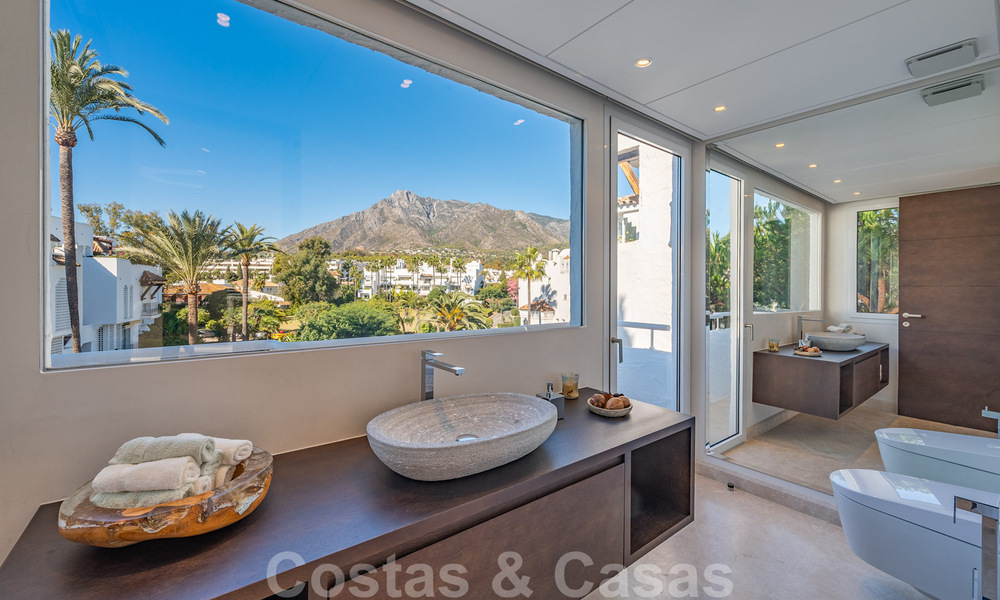 Contemporary refurbished frontline beach luxury penthouse for sale on the Golden Mile in Marbella 37688