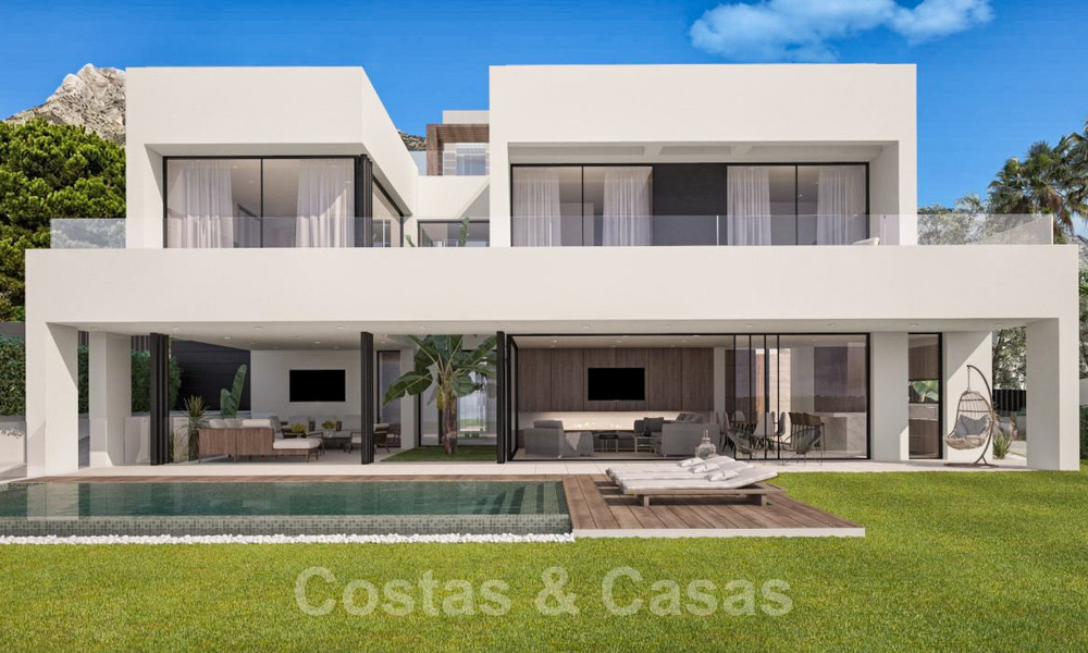 Modern, contemporary new development villas for sale with sea views in the heart of the Golden Mile, Marbella 40348