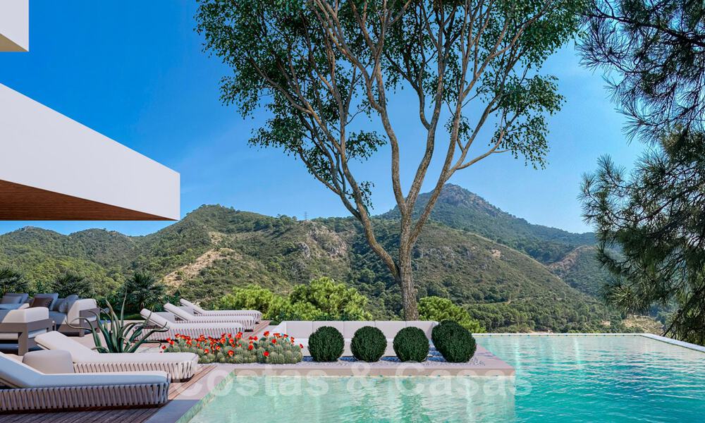 Contemporary, modern villa for sale, located in natural surroundings, with breath-taking views of the valley and the sea, in a gated resort in Benahavis - Marbella 40519
