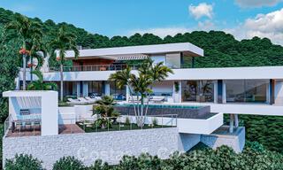 Innovative new construction villa for sale, fitting into the amazing natural environment, unique view of the mountain scenery and the Mediterranean Sea, in a gated resort in Benahavis - Marbella 40533 