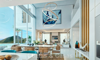 New modernist luxury villas for sale, with privacy and sea views, in a gated community in the hills of Marbella 43391 