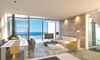 New exclusive townhouses for sale in contemporary style with impressive sea views in a prestigious urbanisation of Fuengirola, Costa del Sol 43946 