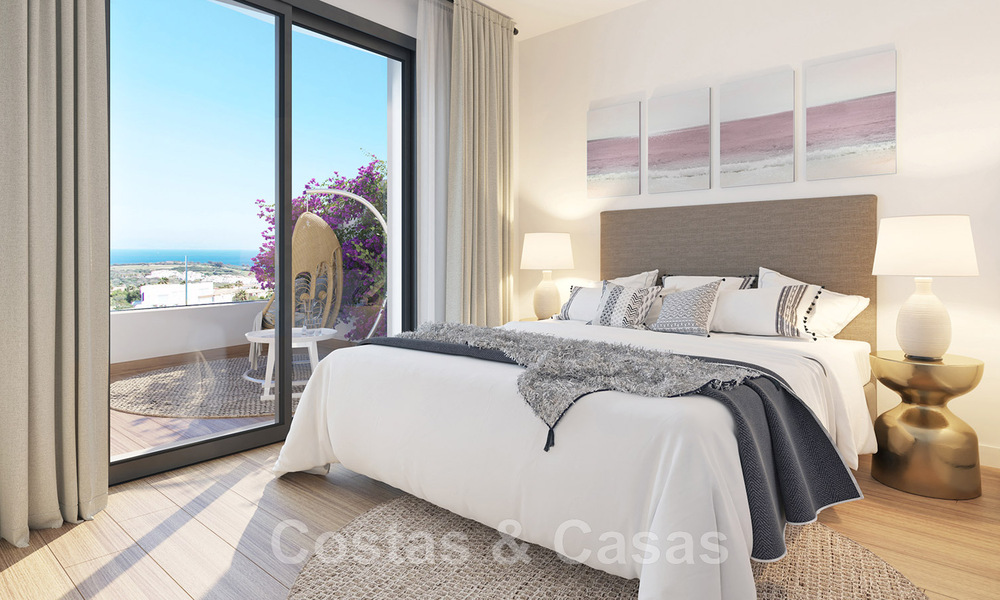 Luxurious new built apartments in contemporary style for sale with spacious terrace and panoramic sea views in Estepona town 44293