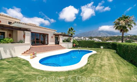 Spacious luxury villa for sale, in Andalusian style situated on a high position in Nueva Andalucia, Marbella 45125