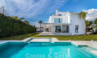 Unique luxury villa for sale in a modern, Andalusian architectural style, with sea views, within walking distance of Puerto Banus, Marbella 45844 
