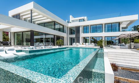 New, modernist designer villa for sale with panoramic views, located on the New Golden Mile in Marbella - Benahavis 53678
