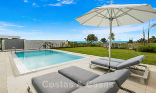 Move-in ready, contemporary villa for sale with sea views, in a gated villa development on the border of Mijas and Marbella 46119 