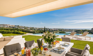 Frontline golf luxury villa in an elegant modern style with stunning golf and sea views for sale in Los Flamingos Golf resort in Marbella - Benahavis 48993 
