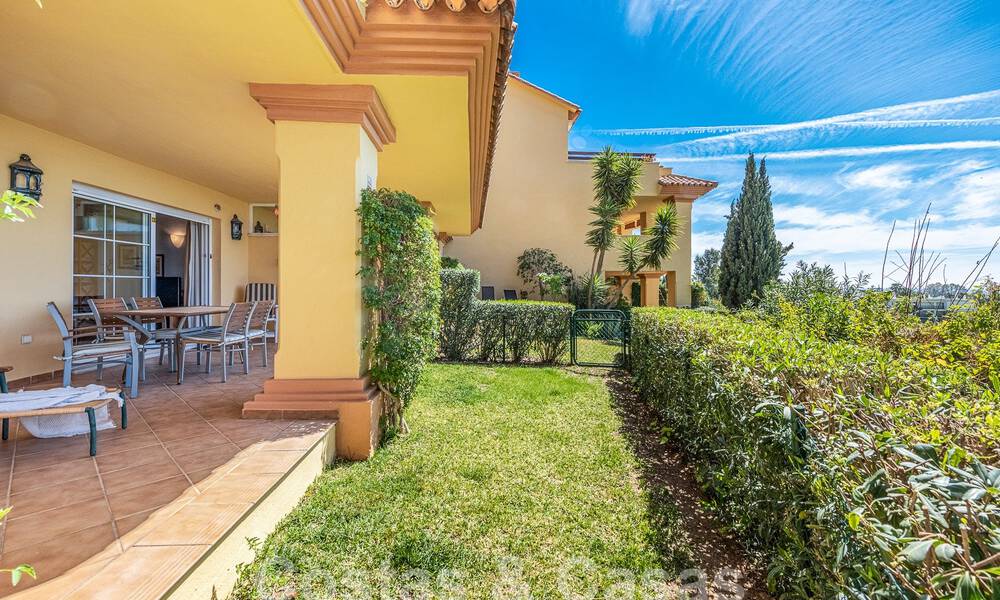 Garden apartment for sale within walking distance of Puerto Banus and the beach in a gated urbanisation in Nueva Andalucia, Marbella 55204