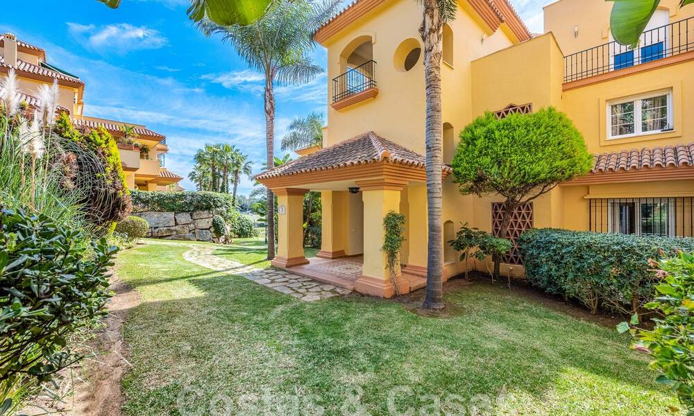 Garden apartment for sale within walking distance of Puerto Banus and the beach in a gated urbanisation in Nueva Andalucia, Marbella 55206