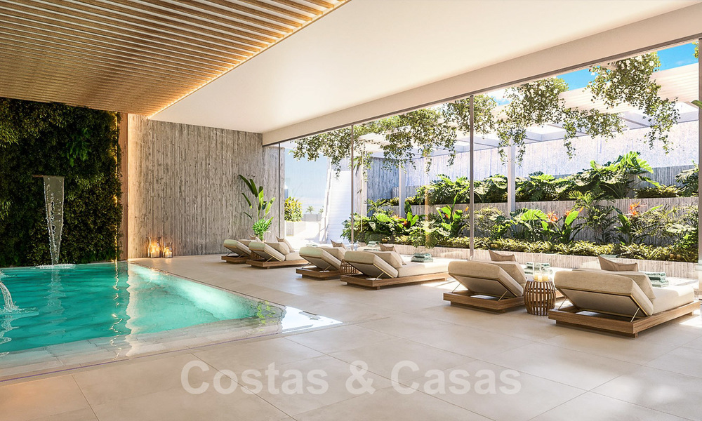 New passive modern apartments in a 5-star boutique resort for sale in Marbella with stunning sea views and a private pool 55422