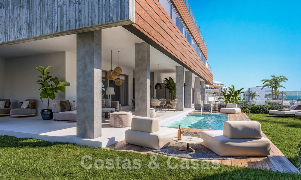 New passive modern apartments in a 5-star boutique resort for sale in Marbella with stunning sea views and a private pool 55427
