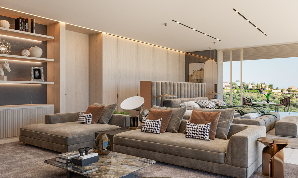 Plot + project for a luxury villa with futuristic design and breathtaking sea views for sale in El Madroñal, Benahavis - Marbella 62392