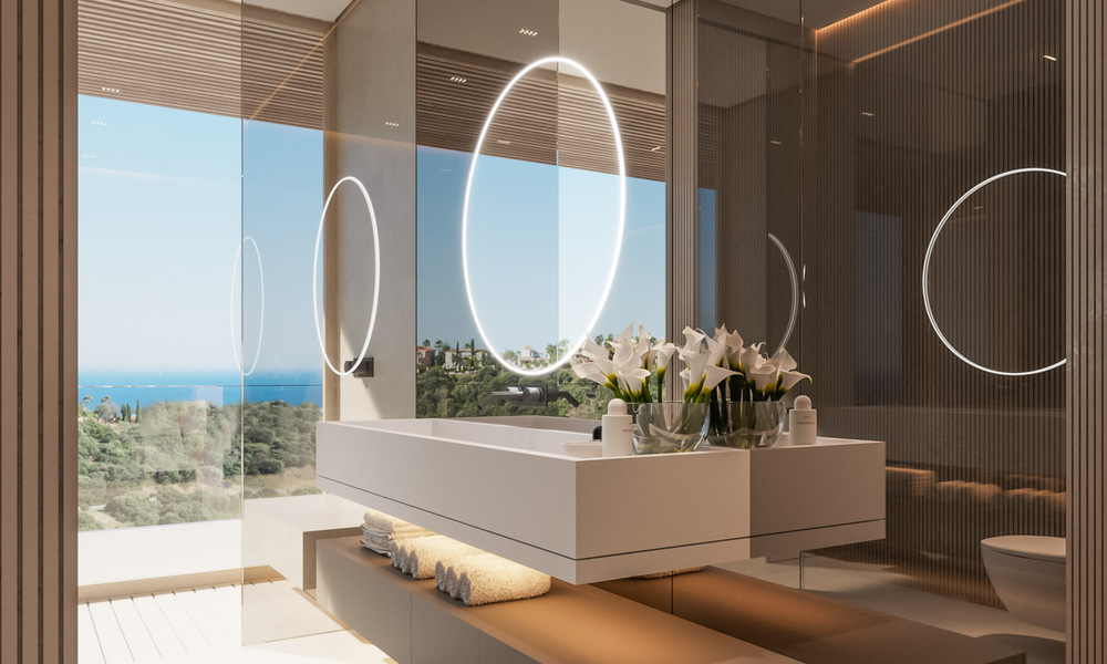 Plot + project for a luxury villa with futuristic design and breathtaking sea views for sale in El Madroñal, Benahavis - Marbella 62409