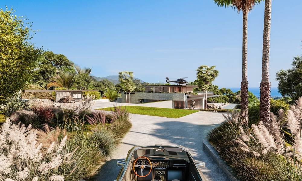 Plot + project for a luxury villa with futuristic design and breathtaking sea views for sale in El Madroñal, Benahavis - Marbella 62435