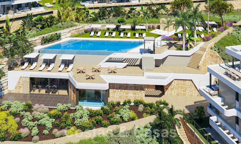 Modern new build apartments for sale with sea views and a stone's throw from golf course in Mijas, Costa del Sol 62575