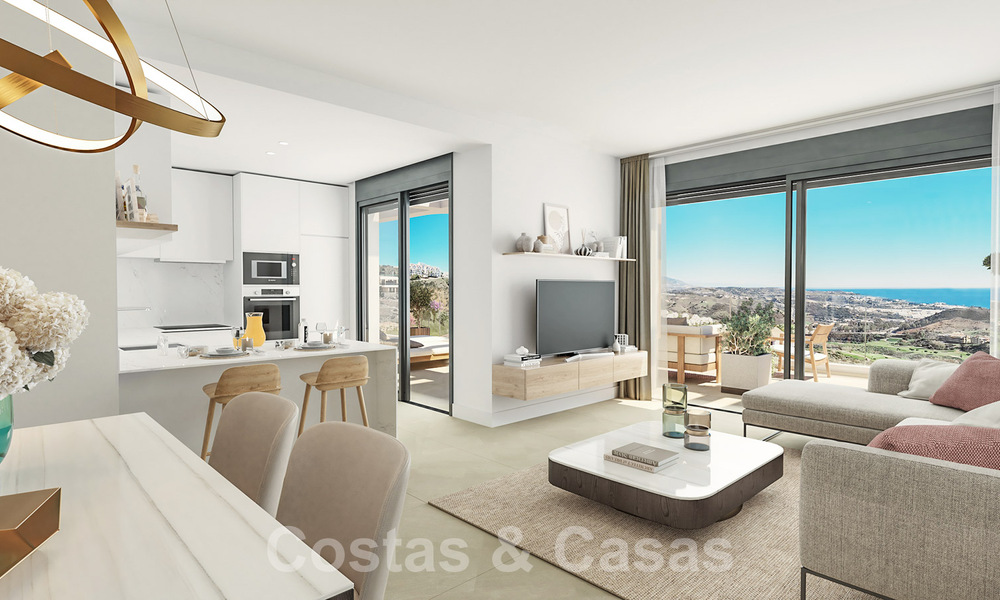 Modern new build apartments for sale with sea views and a stone's throw from golf course in Mijas, Costa del Sol 62579
