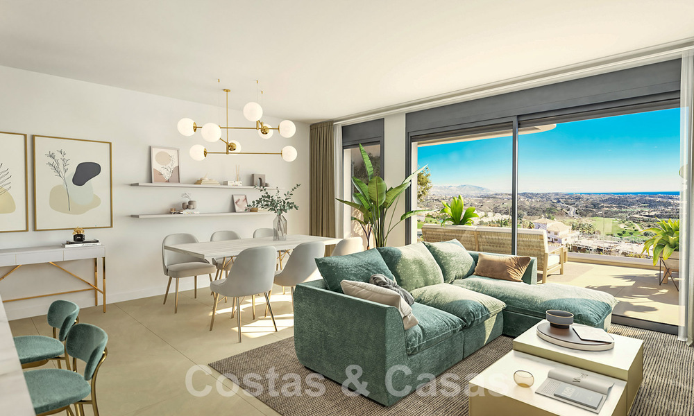 Modern new build apartments for sale with sea views and a stone's throw from golf course in Mijas, Costa del Sol 62582