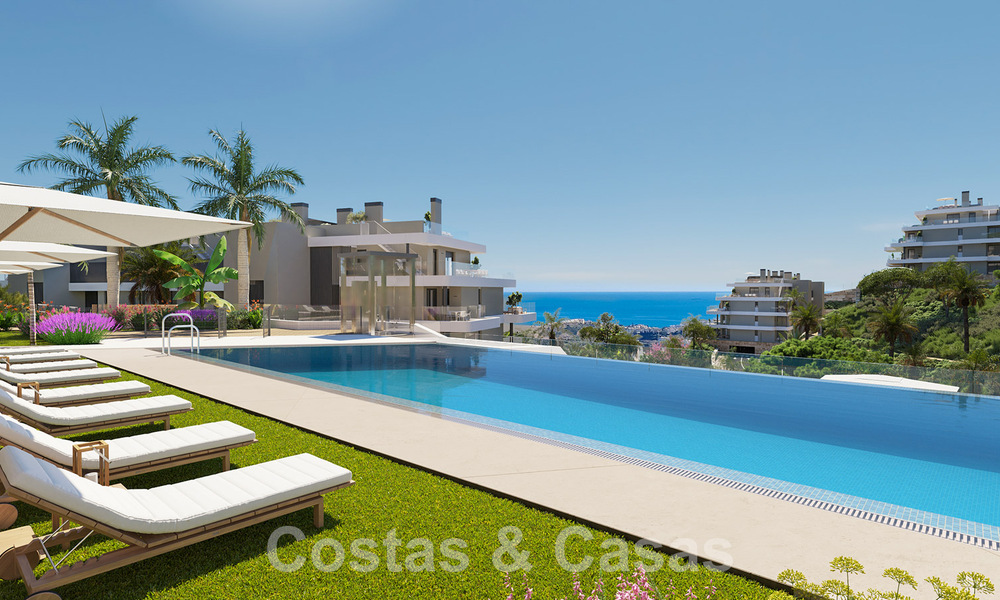 Modern new build apartments for sale with sea views and a stone's throw from golf course in Mijas, Costa del Sol 62586
