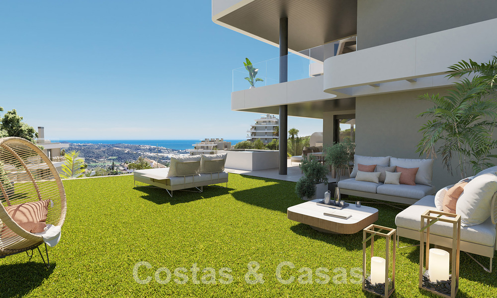Modern new build apartments for sale with sea views and a stone's throw from golf course in Mijas, Costa del Sol 62587