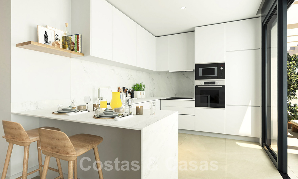 Modern new build apartments for sale with sea views and a stone's throw from golf course in Mijas, Costa del Sol 62590