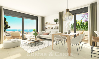 Modern new build apartments for sale with sea views and a stone's throw from golf course in Mijas, Costa del Sol 62594 