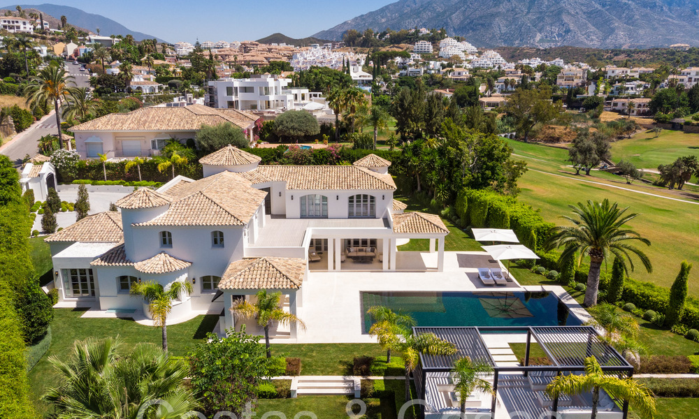 Stunning luxury villa with modern Mediterranean architectural style for sale, first line golf in Nueva Andalucia, Marbella 64505