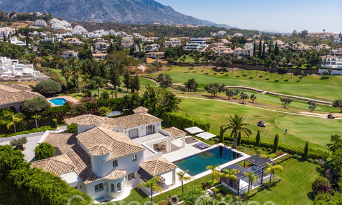 Stunning luxury villa with modern Mediterranean architectural style for sale, first line golf in Nueva Andalucia, Marbella 64506