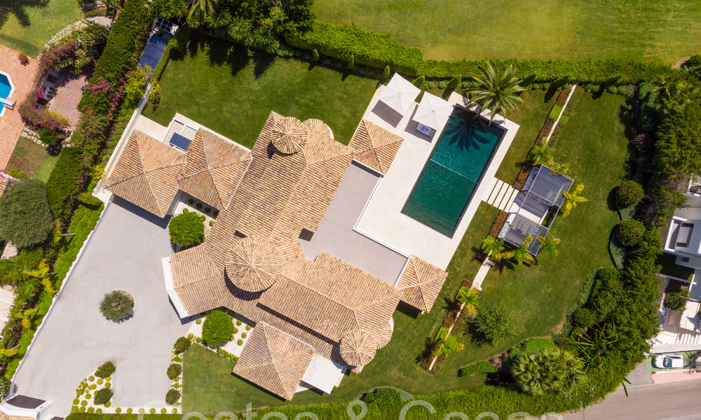 Stunning luxury villa with modern Mediterranean architectural style for sale, first line golf in Nueva Andalucia, Marbella 64507