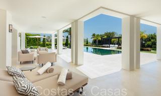 Stunning luxury villa with modern Mediterranean architectural style for sale, first line golf in Nueva Andalucia, Marbella 64518 