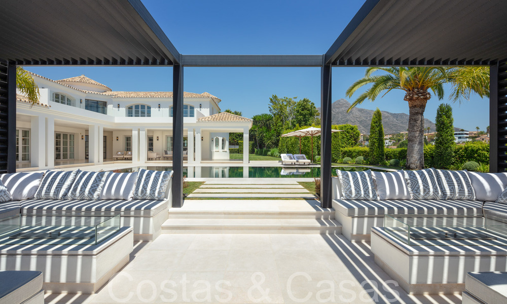 Stunning luxury villa with modern Mediterranean architectural style for sale, first line golf in Nueva Andalucia, Marbella 64521