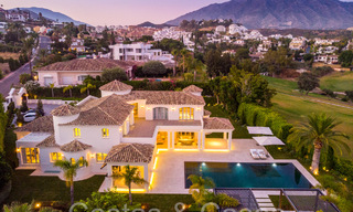 Stunning luxury villa with modern Mediterranean architectural style for sale, first line golf in Nueva Andalucia, Marbella 64523 