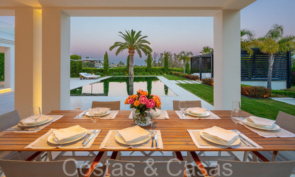 Stunning luxury villa with modern Mediterranean architectural style for sale, first line golf in Nueva Andalucia, Marbella 64524