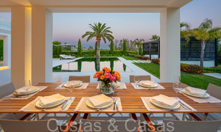 Stunning luxury villa with modern Mediterranean architectural style for sale, first line golf in Nueva Andalucia, Marbella 64524 