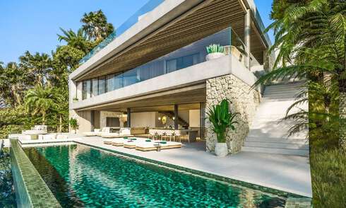 Building plot + prestigious villa project for sale first line golf course in Nueva Andalucia, Marbella 64965