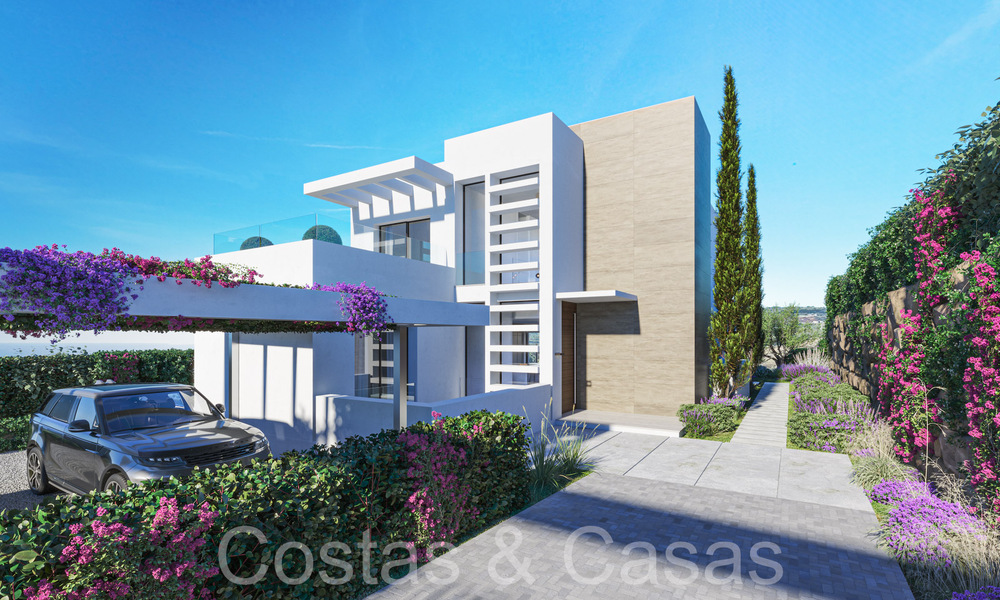 New on the market! New, modern, detached luxury villas for sale adjacent to the golf course in Estepona 65136