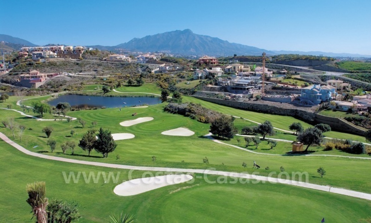 Luxury front line golf villa for sale in Marbella - Benahavis with spectacular views to the sea, golf and mountains 3