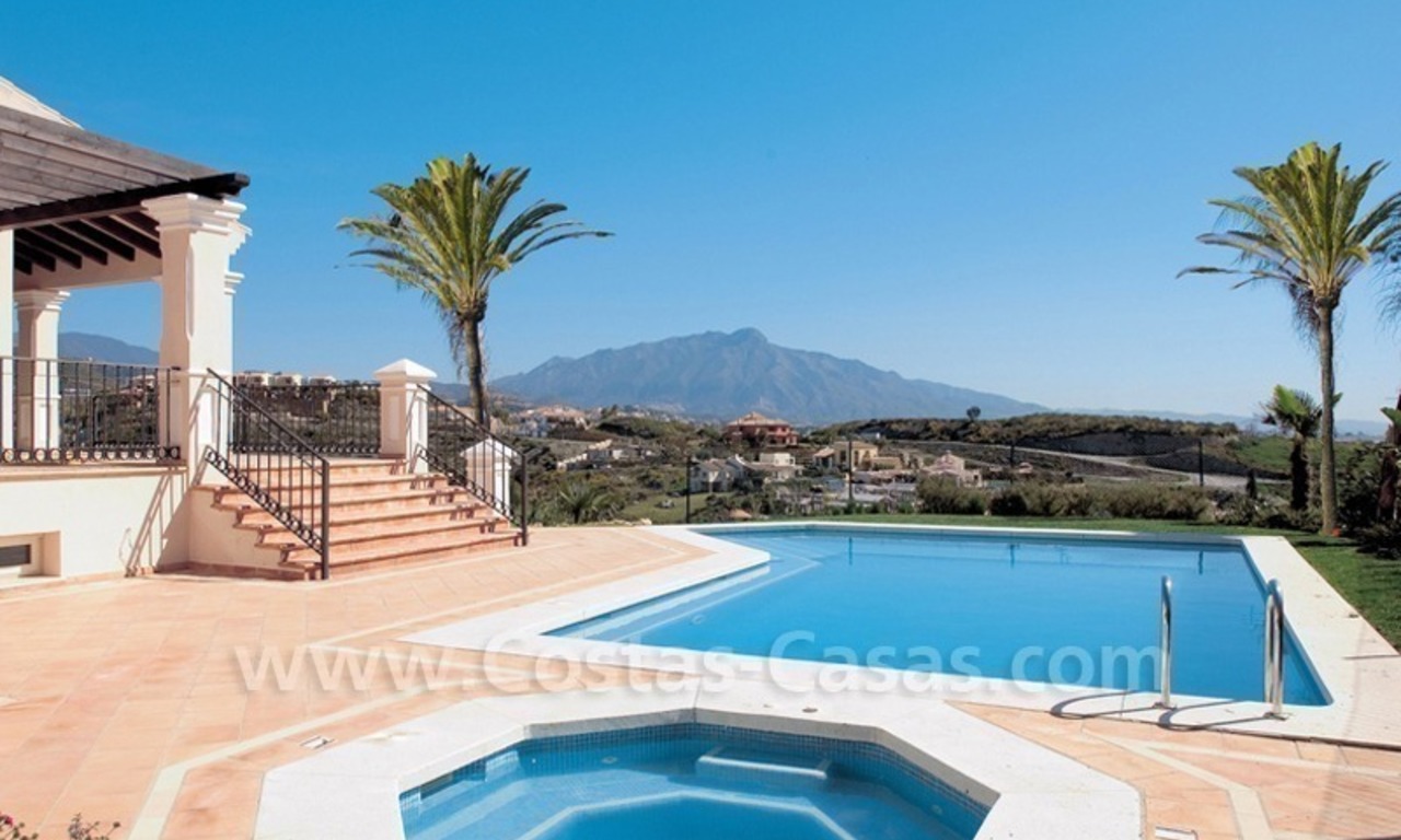 Luxury front line golf villa for sale in Marbella - Benahavis with spectacular views to the sea, golf and mountains 2