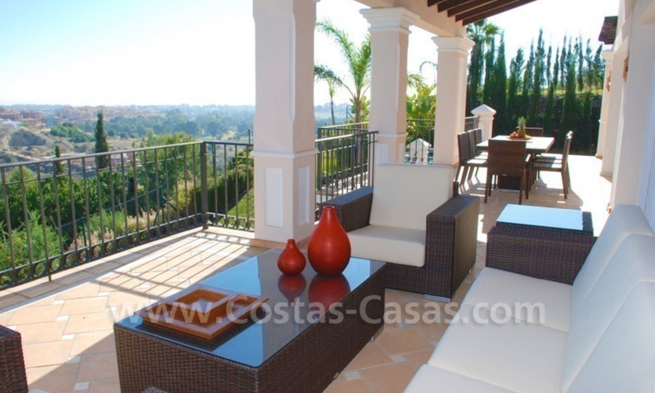 Luxury front line golf villa for sale in Marbella - Benahavis with spectacular views to the sea, golf and mountains 4