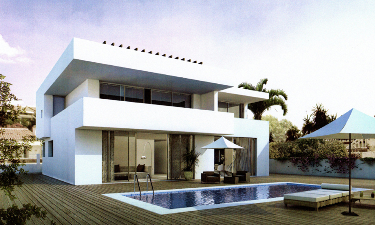 Marbella Beachfront new modern villa off plan for sale or frontline beach plot to buy 2