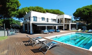 Modern style front line beach villa for holiday rent in Marbella 0