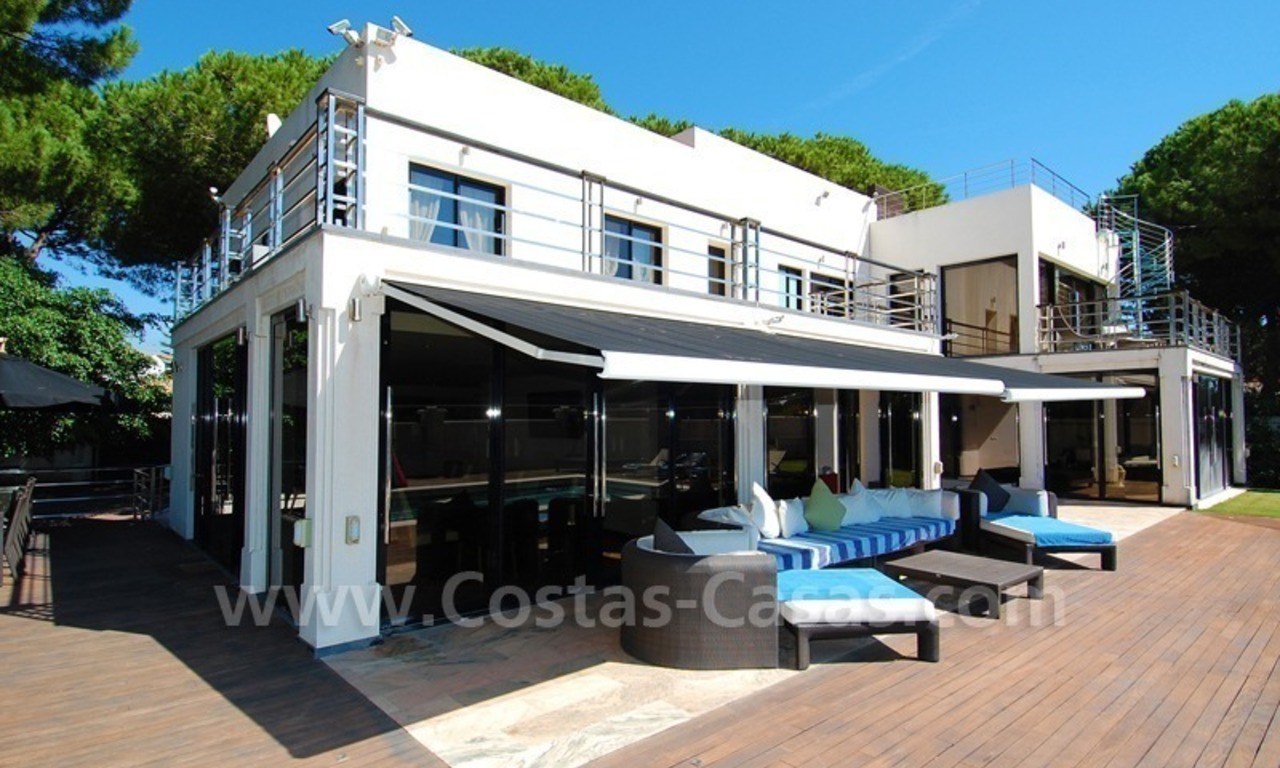 Modern style front line beach villa for holiday rent in Marbella 1