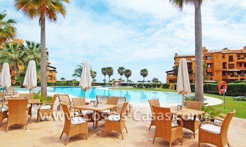 Luxury apartment for sale in a front line beach complex, New Golden Mile, between Marbella and Estepona 