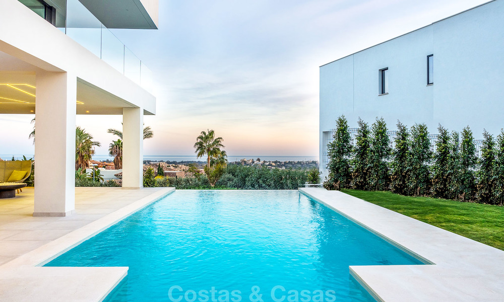 New modern luxury design villas for sale, Marbella - Benahavis, ready to move in, golf and sea views 7061
