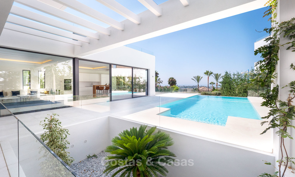 New modern luxury design villas for sale, Marbella - Benahavis, ready to move in, golf and sea views 7066