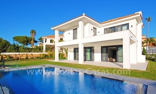Modern quality luxury villa for sale in Marbella, adjacent to the golf course with panoramic sea views 0
