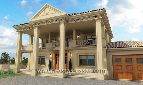 Exclusive newly built classical villa for sale on the Golden Mile in Marbella 